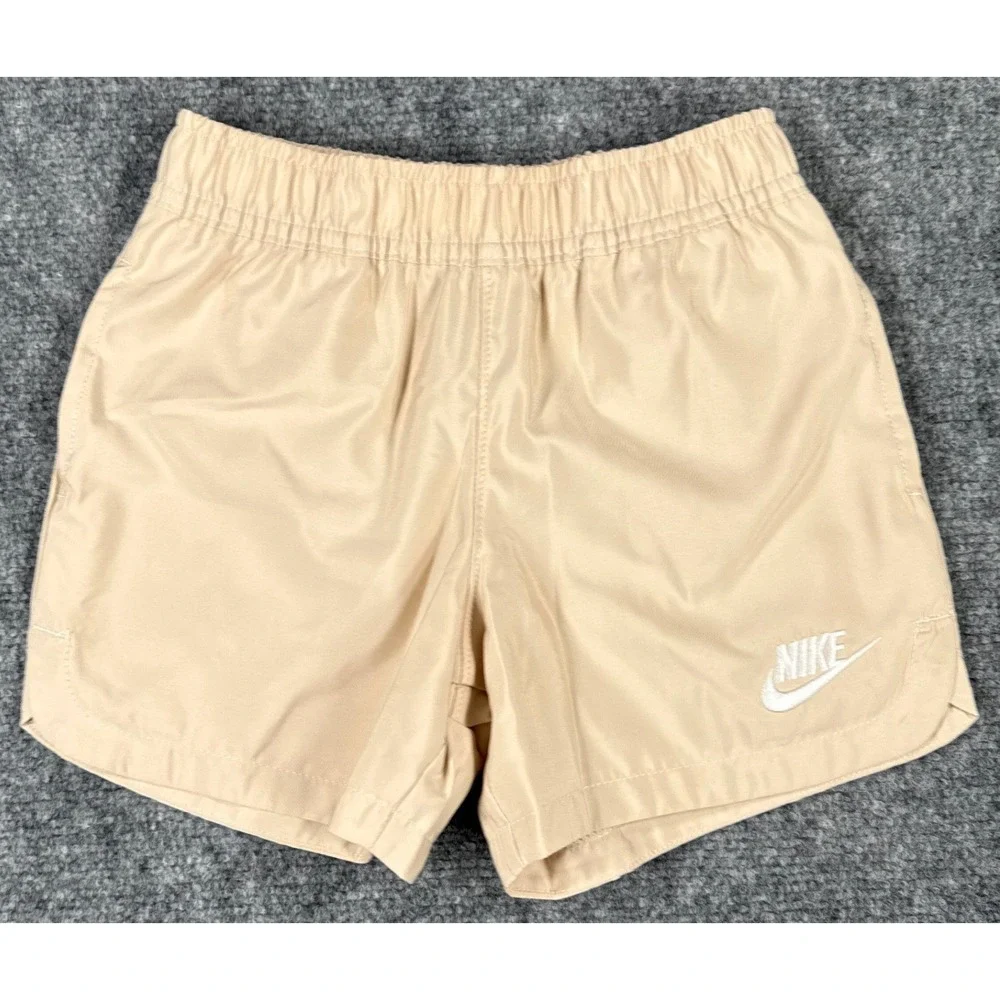 Nike Boys 4T Khaki Tan Woven Athletic Shorts Futura Logo NWT
